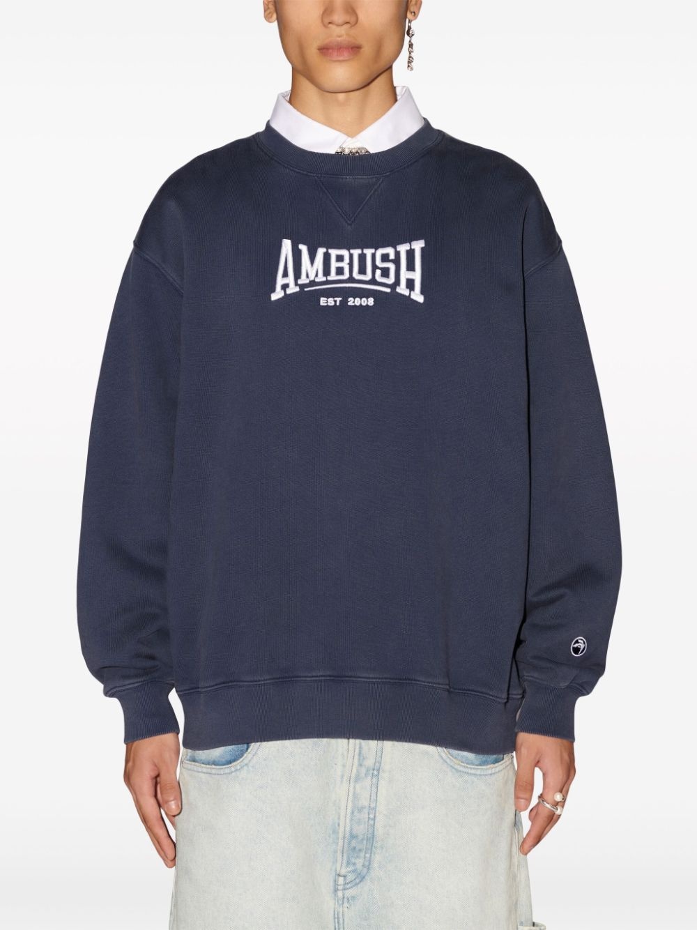 logo-embroidered organic-cotton sweatshirt - 3