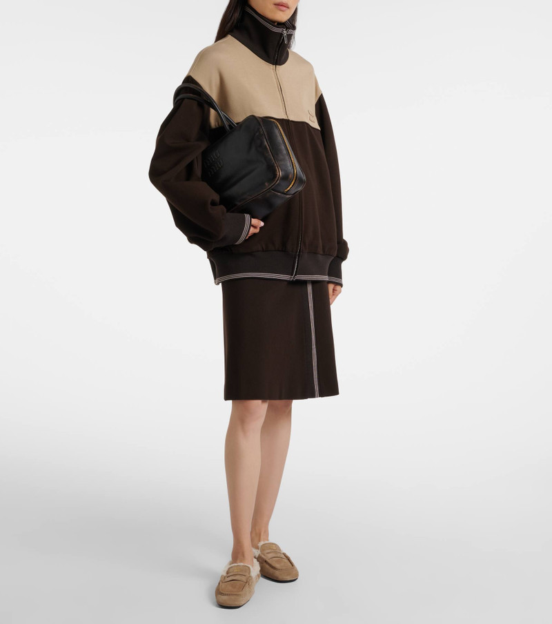 Miu Miu Shearling-lined suede penny loafers outlook