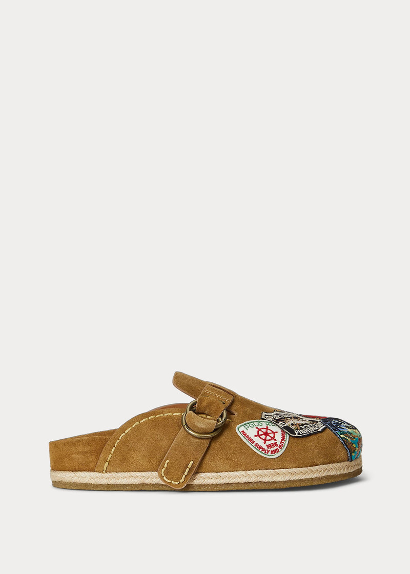 Turbach Logo-Patch Suede Clog Sandal 1