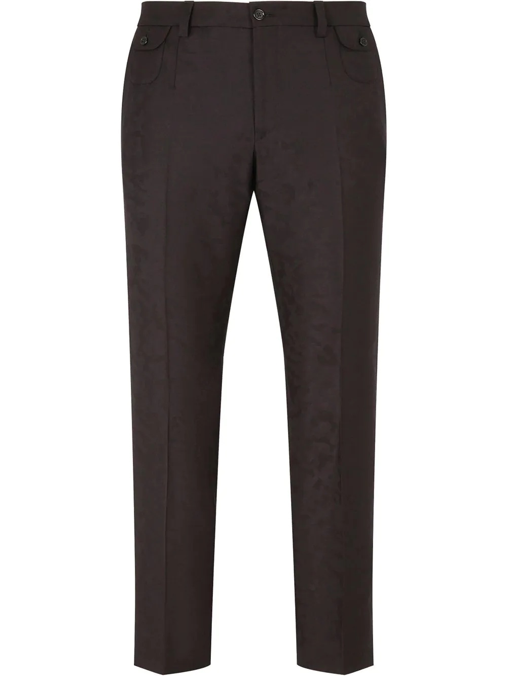 jacquard-pattern cropped trousers - 1