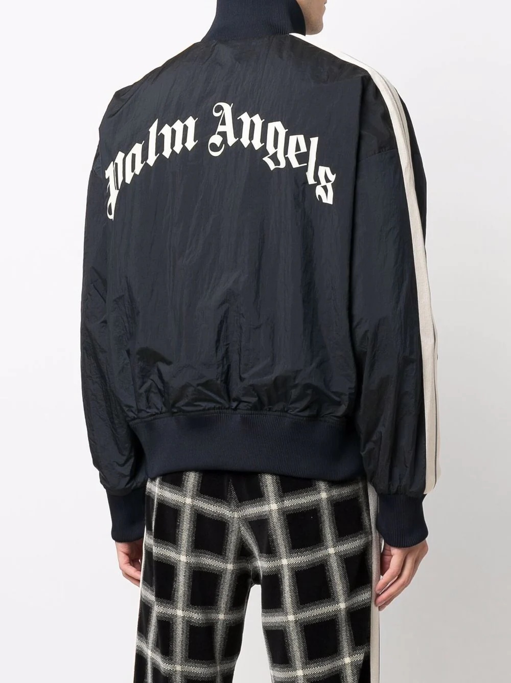 logo-print stripe-trim track jacket - 4