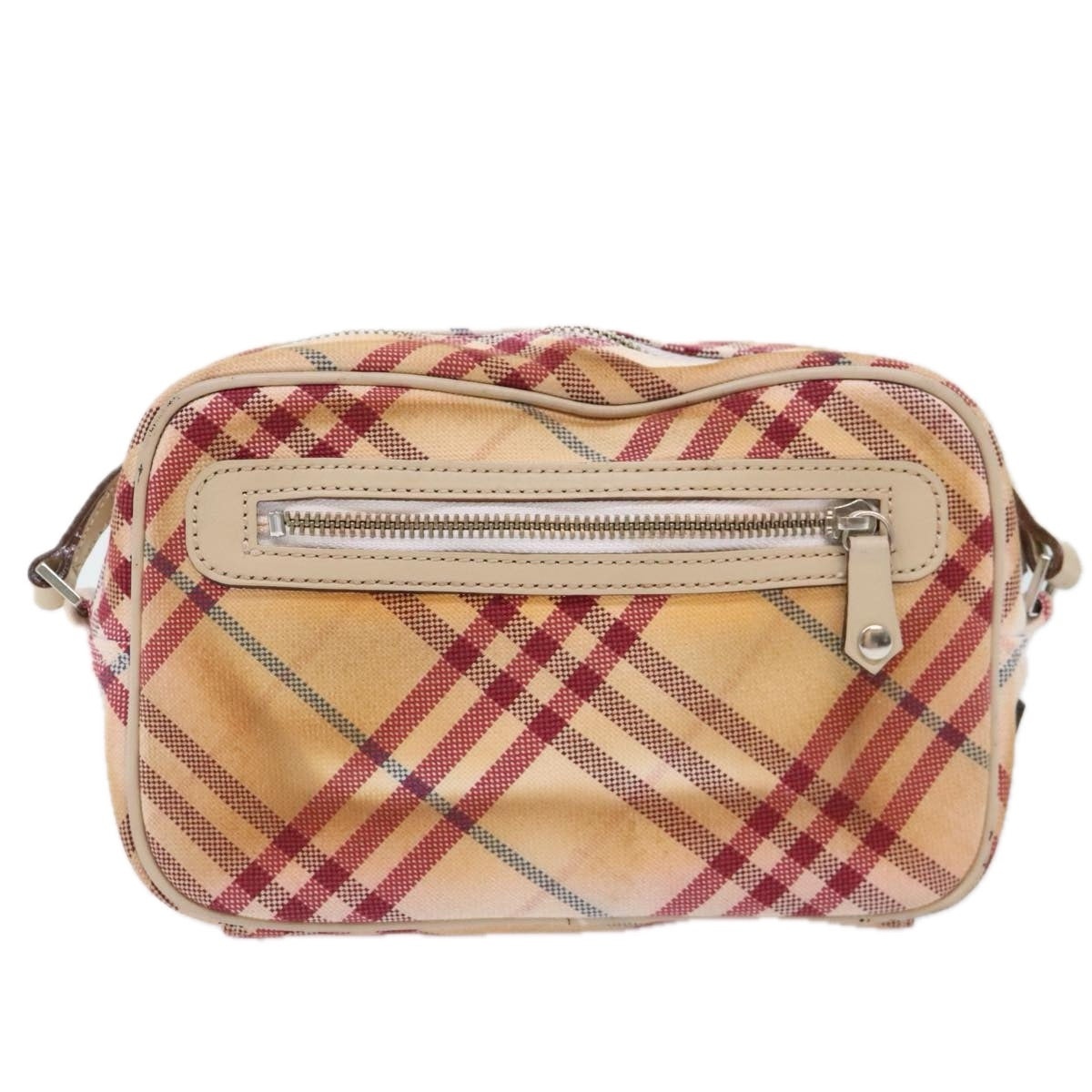 Burberry Nova Check Blue Label Shoulder Bag Canvas White Red - 2