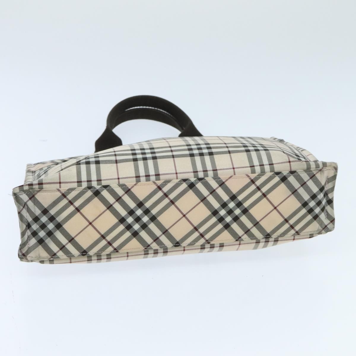 Burberry Nova Check Blue Label Hand Bag Nylon Beige Brown Silver - 9