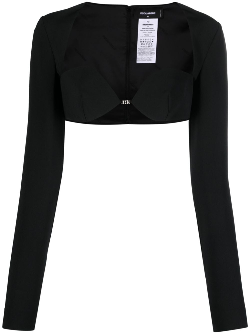 long-sleeved cropped top - 1