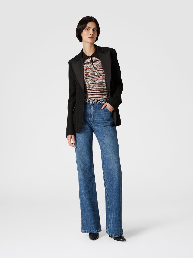 Missoni Short-sleeved polo shirt in wool and viscose knit outlook