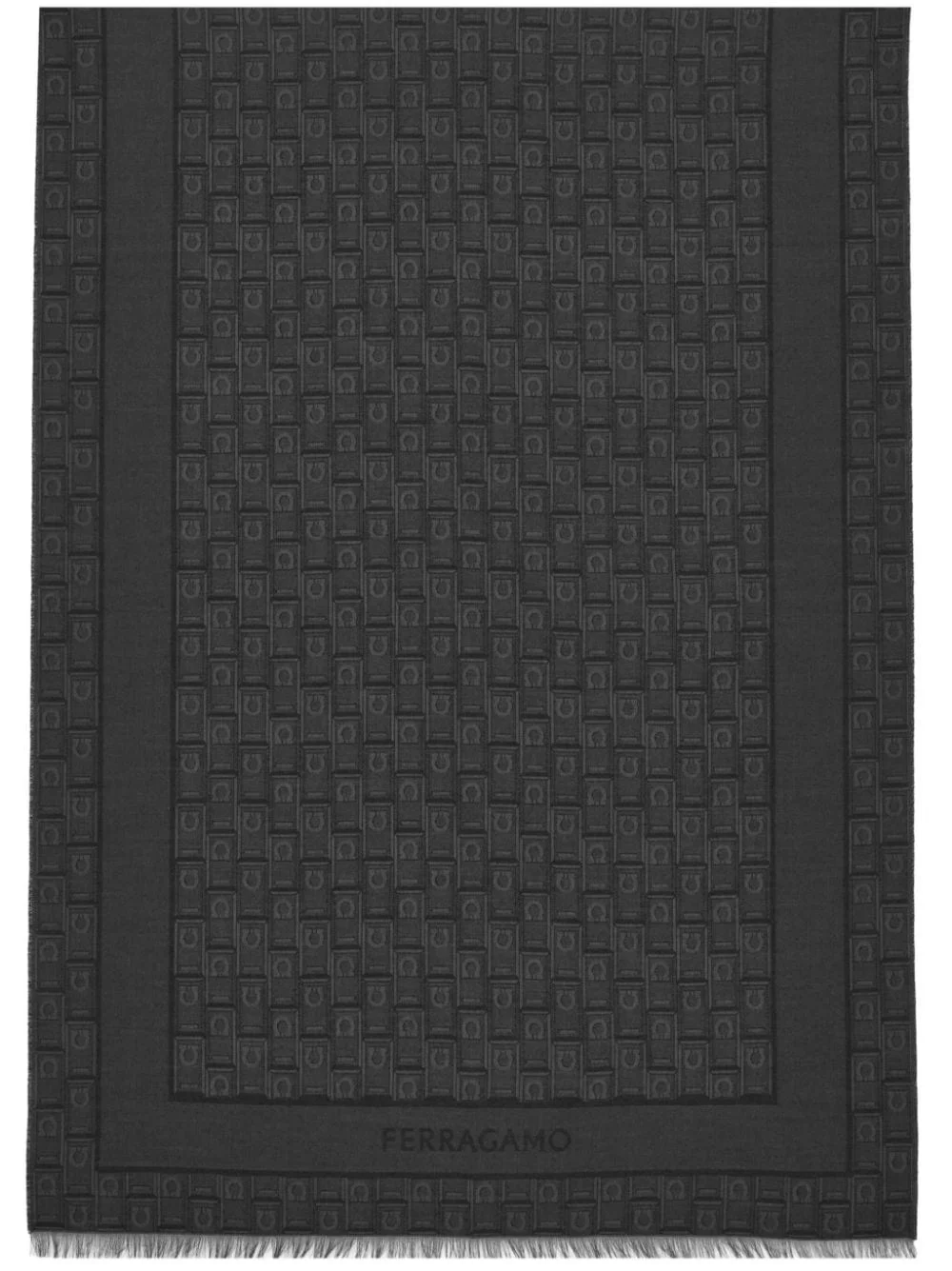 Gancini monogram-jacquard stole - 1