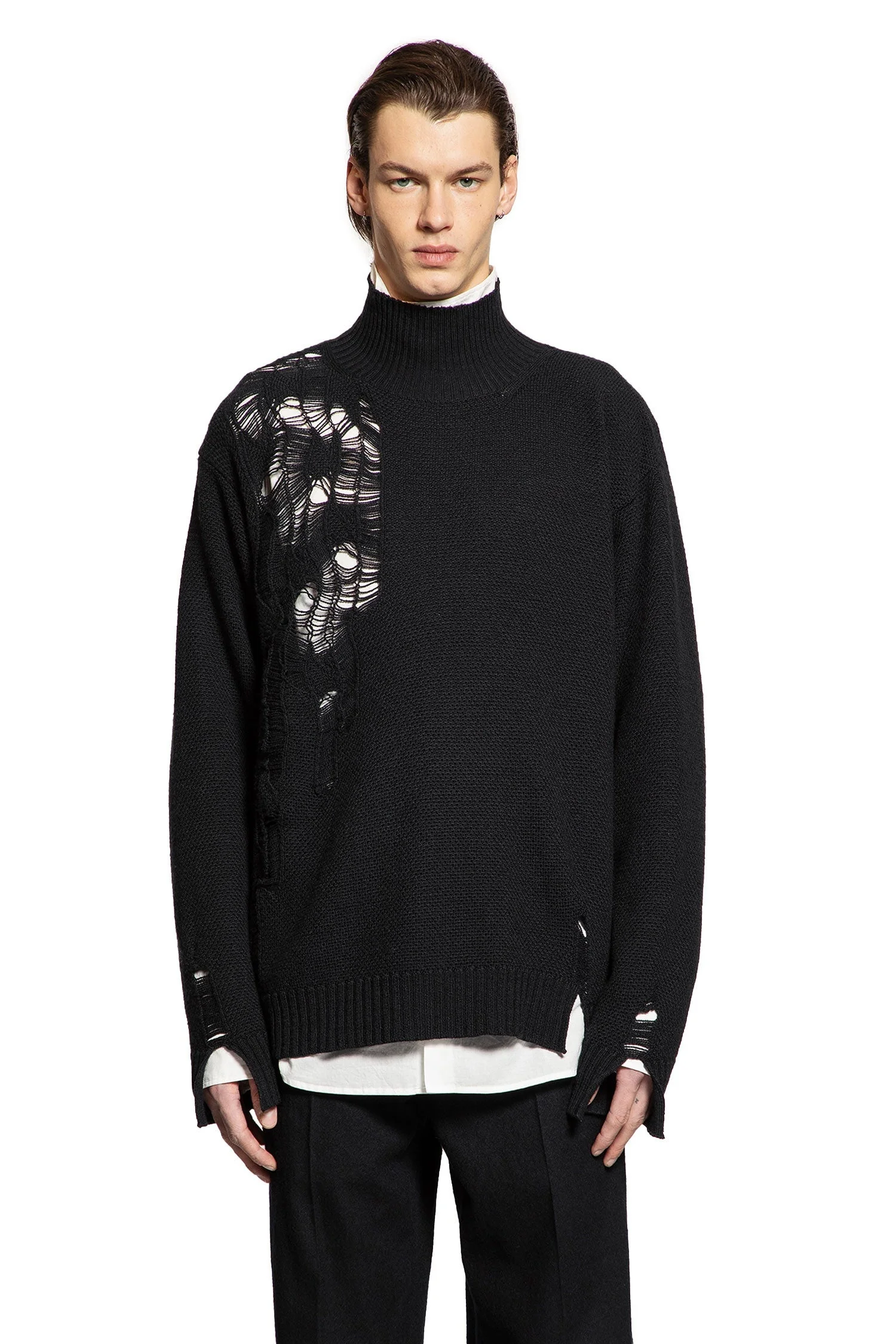 Natan-Destroyed-Seed-Stitch-Turtleneck-Sweater - 1