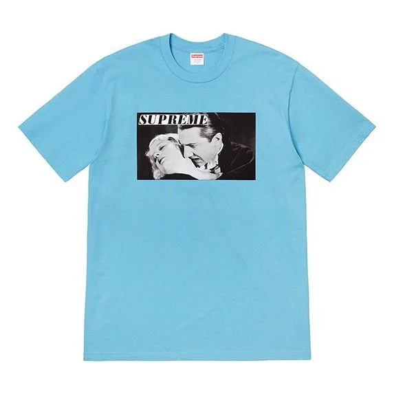 Supreme SS19 Bela Lugosi Tee Vampire Printing Short Sleeve Unisex Light Blue SUP-SS19-10502 - 1