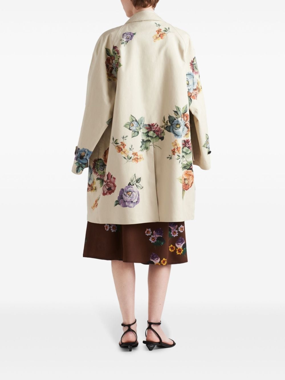 floral-print single-breasted coat - 4