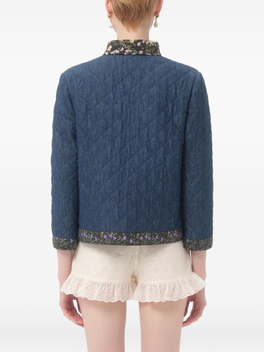quilted floral cardigan - 7