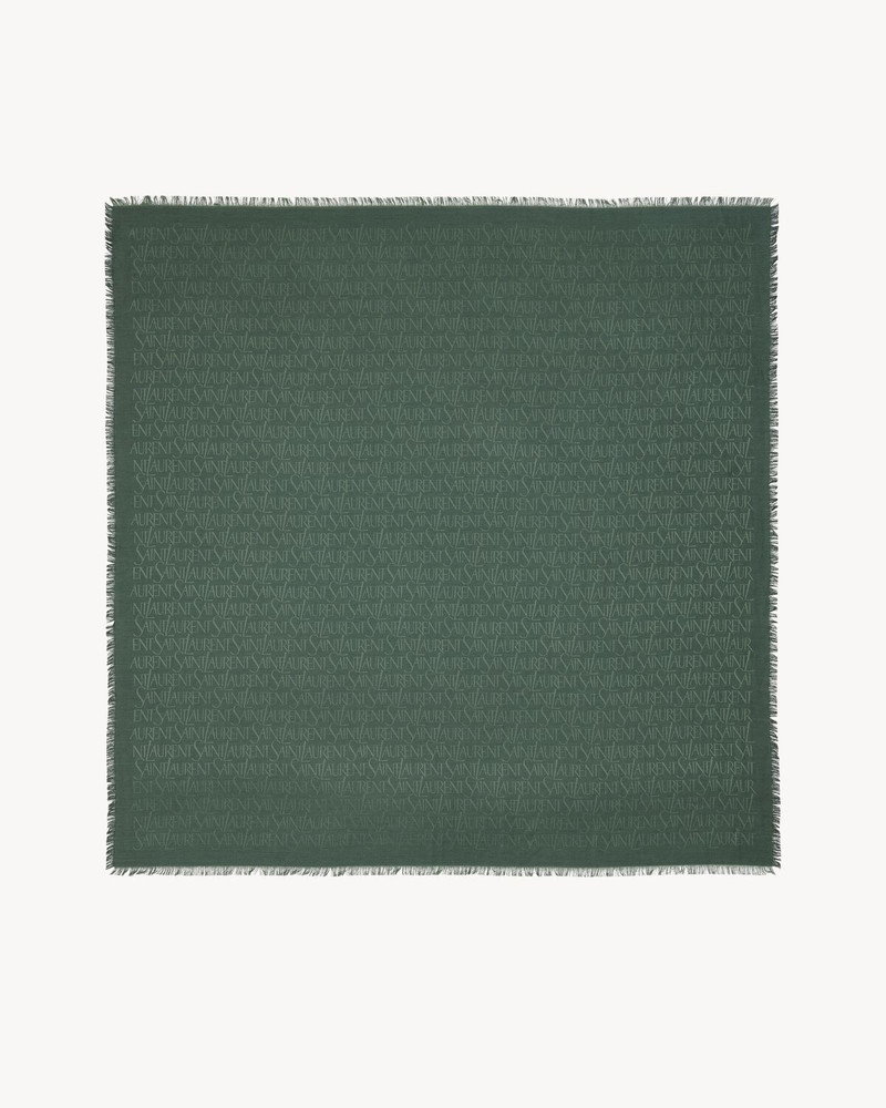 SAINT LAURENT SAINT LAURENT LARGE SQUARE SCARF IN SILK AND WOOL JACQUARD outlook