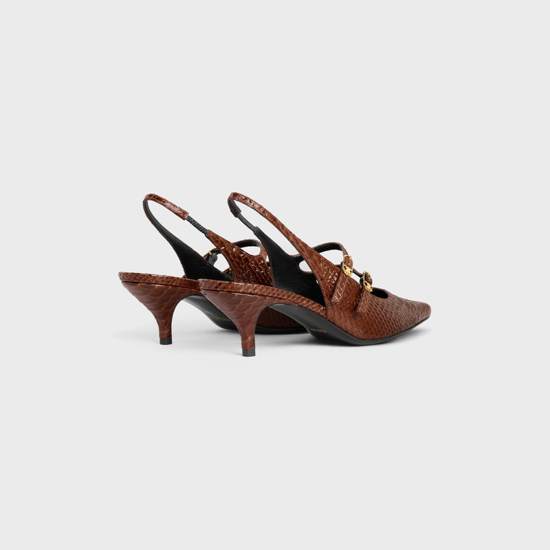 CELINE CELINE JUDY DOUBLE STRAP MARY JANE SLINGBACK IN PATENT PYTHON STAMPED CALFSKIN outlook