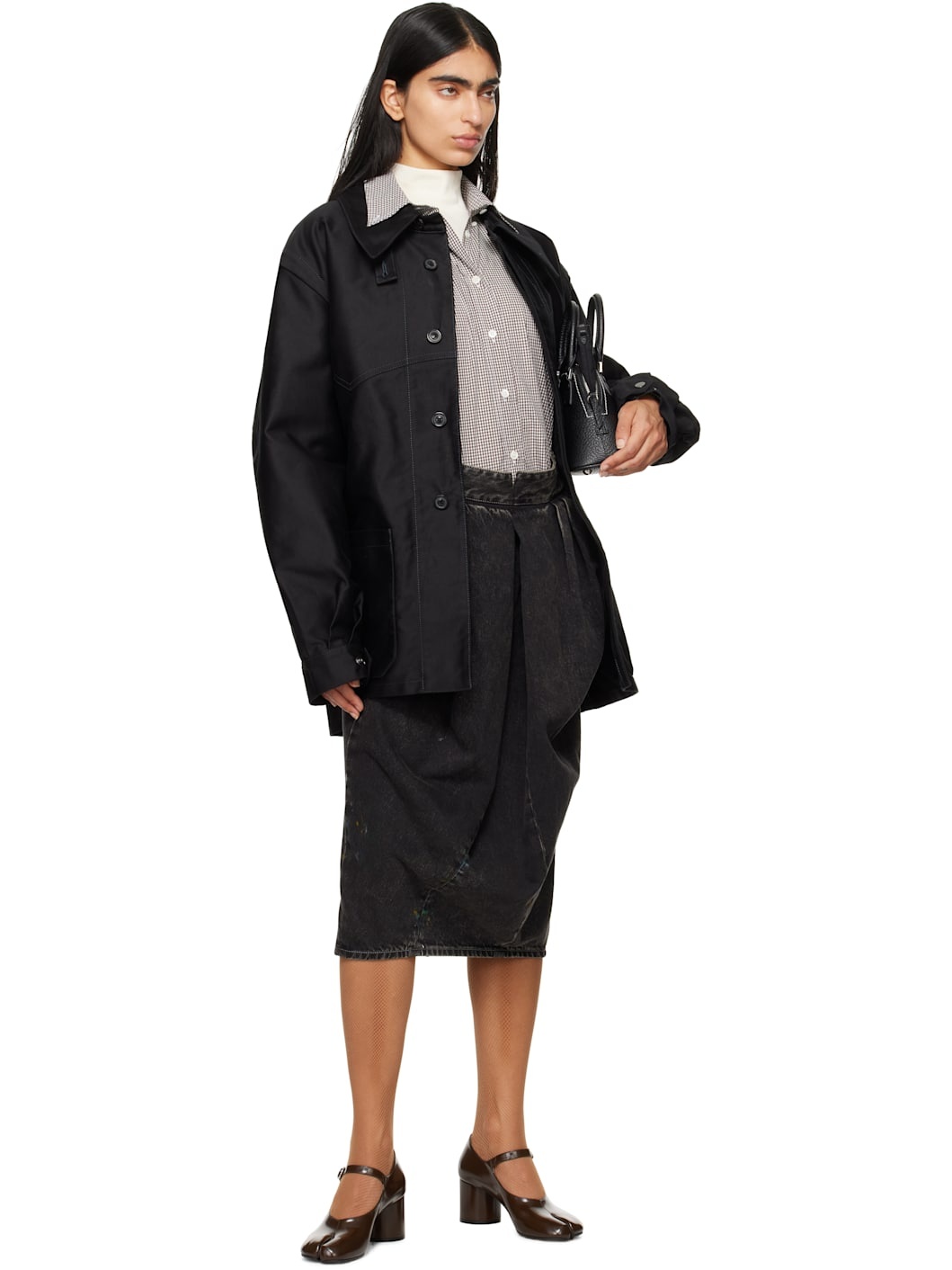 Maison Margiela Black 14 Oz Origin Denim Midi Skirt | REVERSIBLE