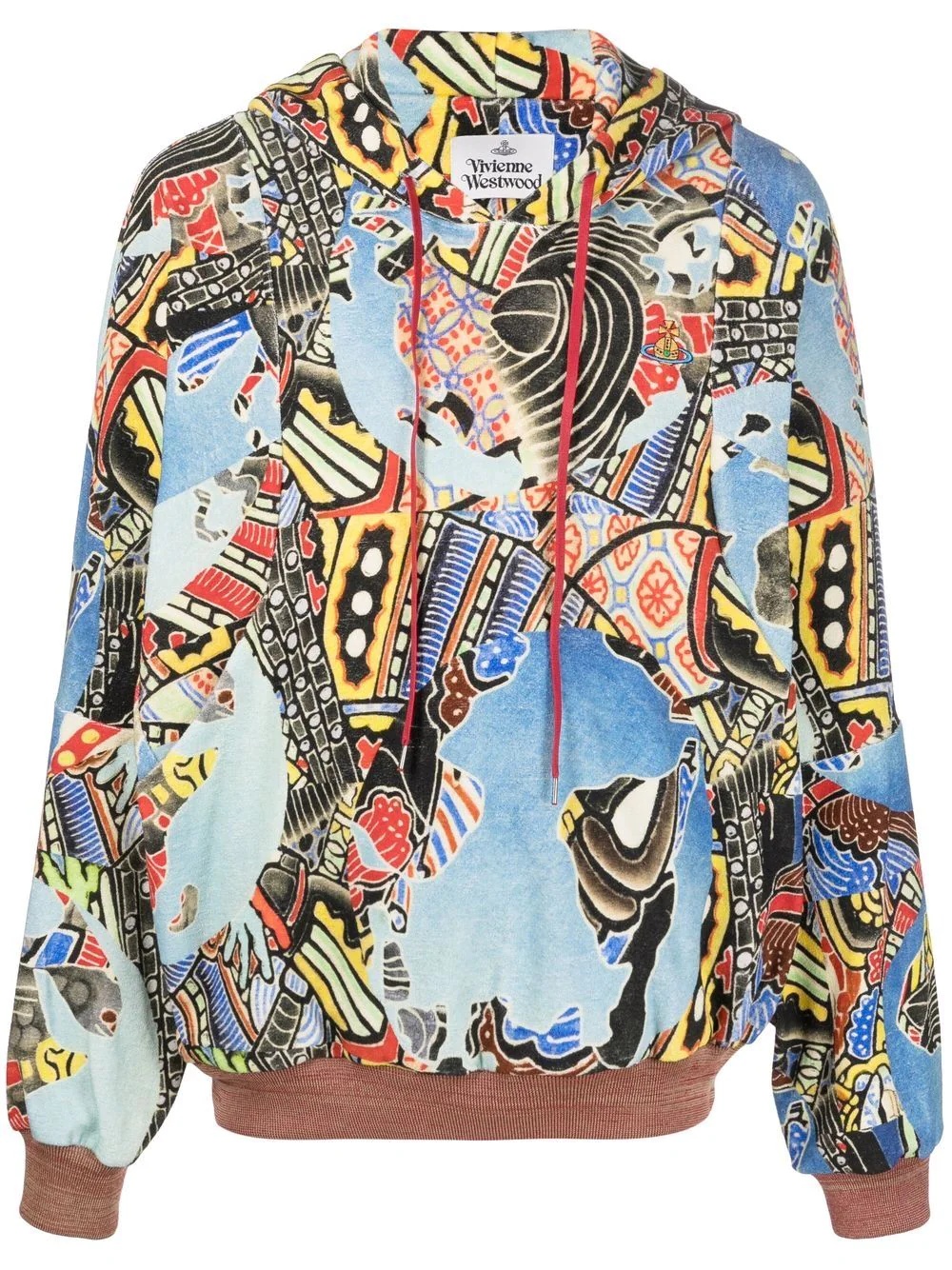 abstract-print hooded sweatshirt - 1