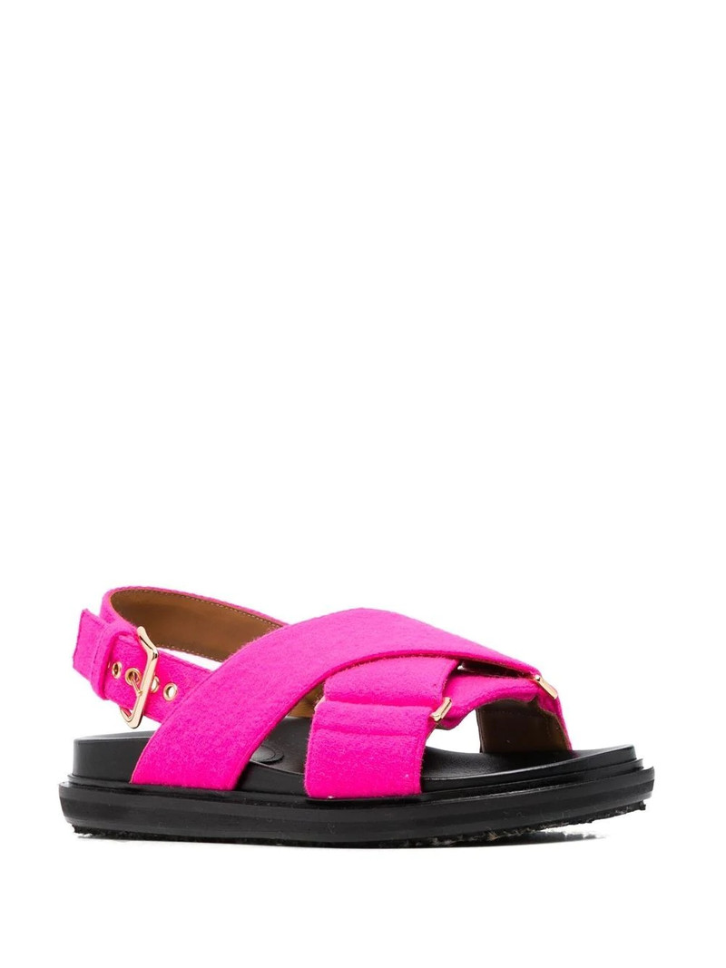 Marni crossover-strap leather sandals outlook
