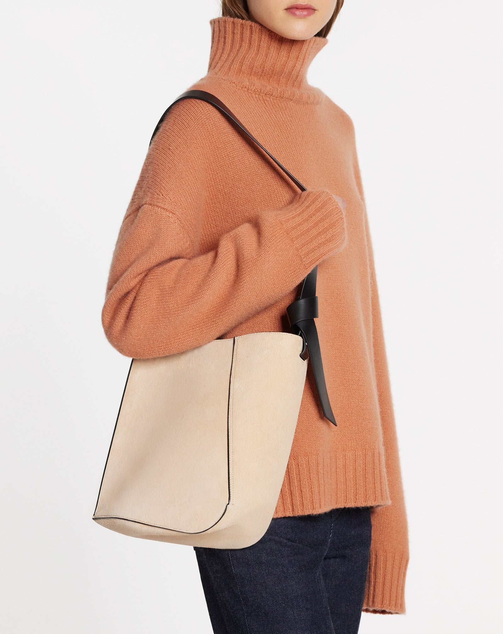 PM HOBO TIE BAG IN SUEDE - 5