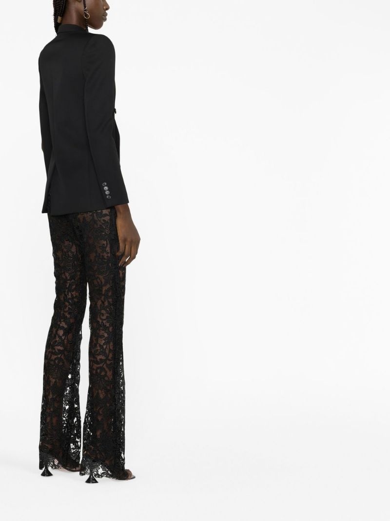 guipure lace wide-leg trousers - 3