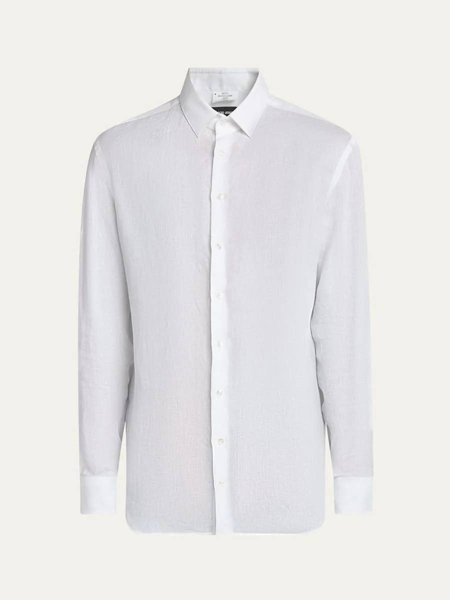 Men's Classic Solid Linen Sport Shirt - 1