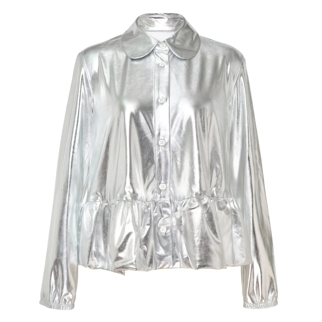 Metallic Ruffle Shirt - 1