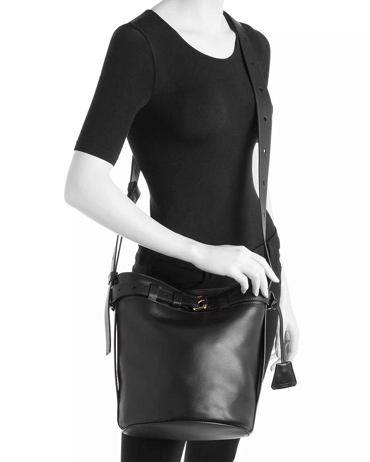 Leather Bucket Shoulder Bag - 2
