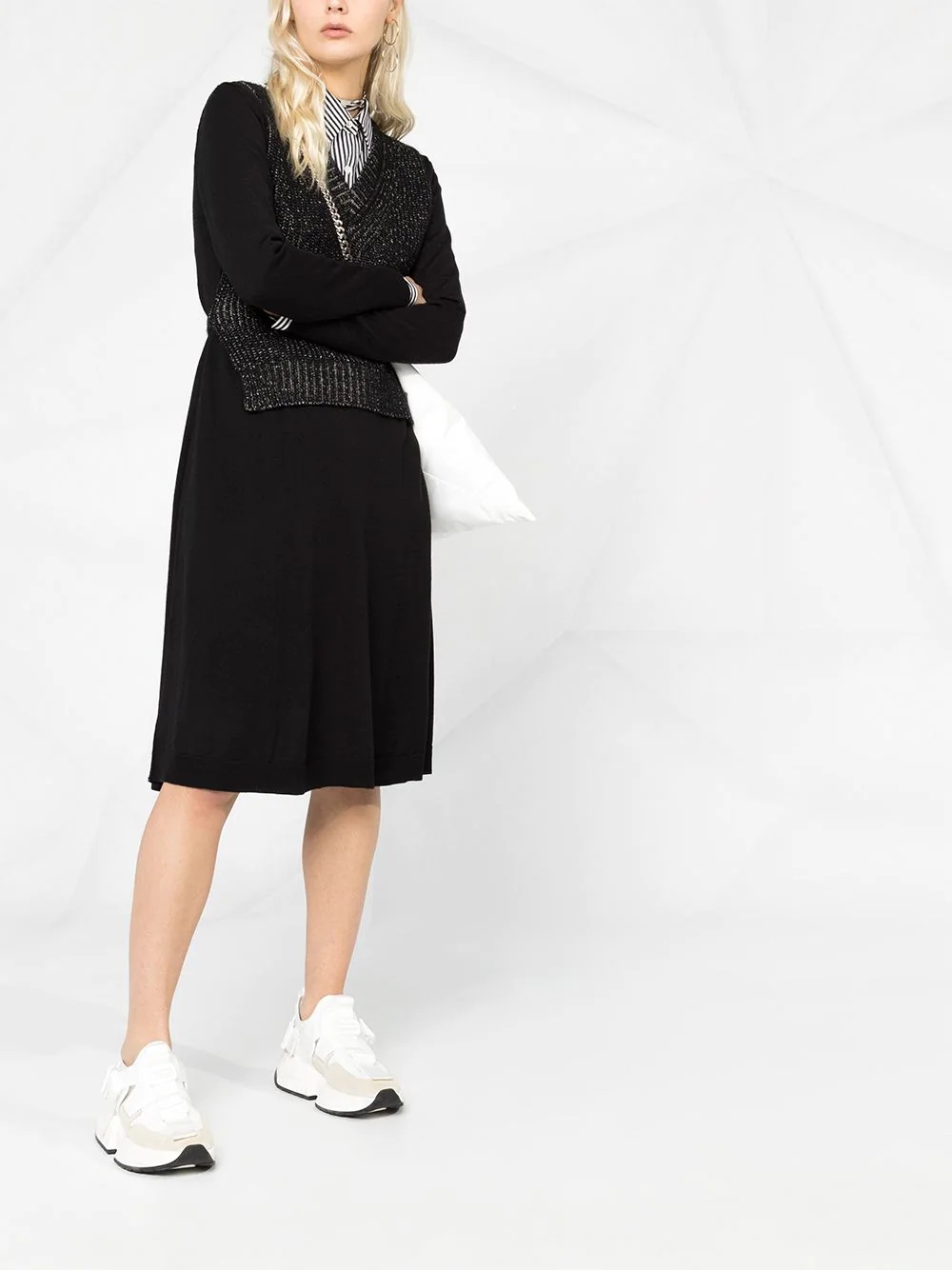 Spliced bib panel dress - 2