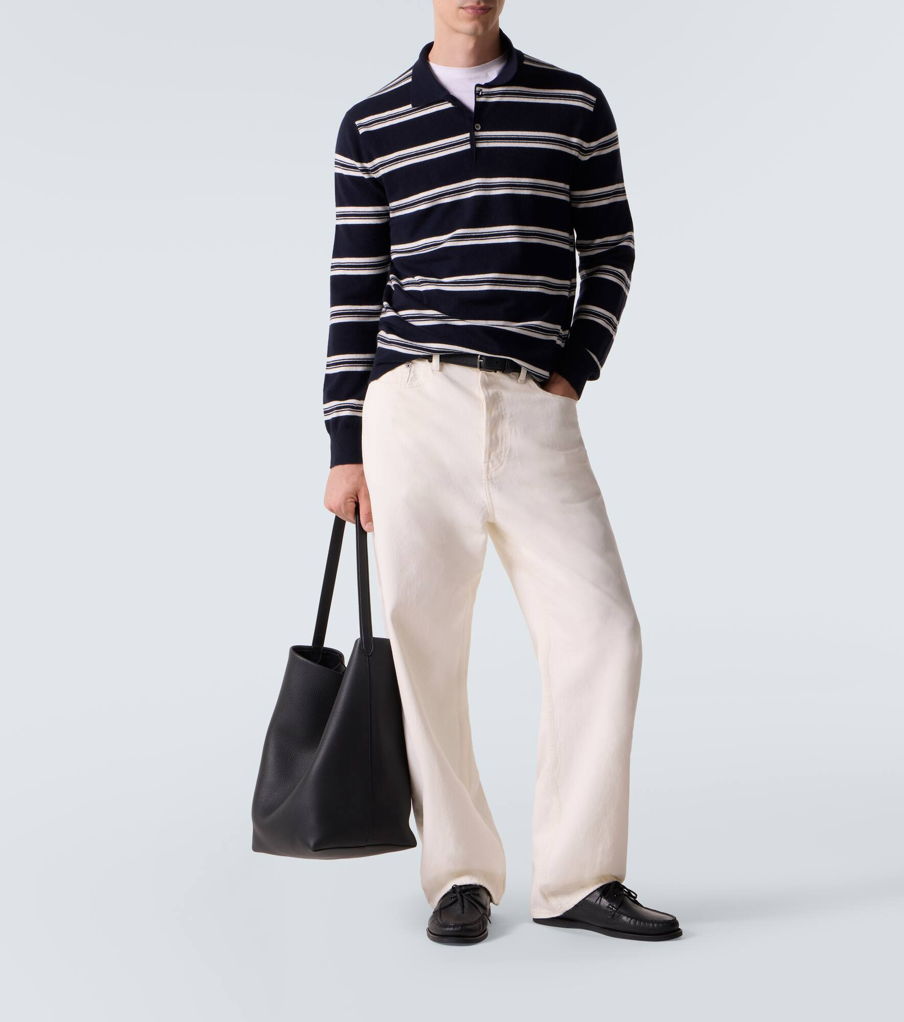 Mr Swansea striped cashmere polo sweater - 2