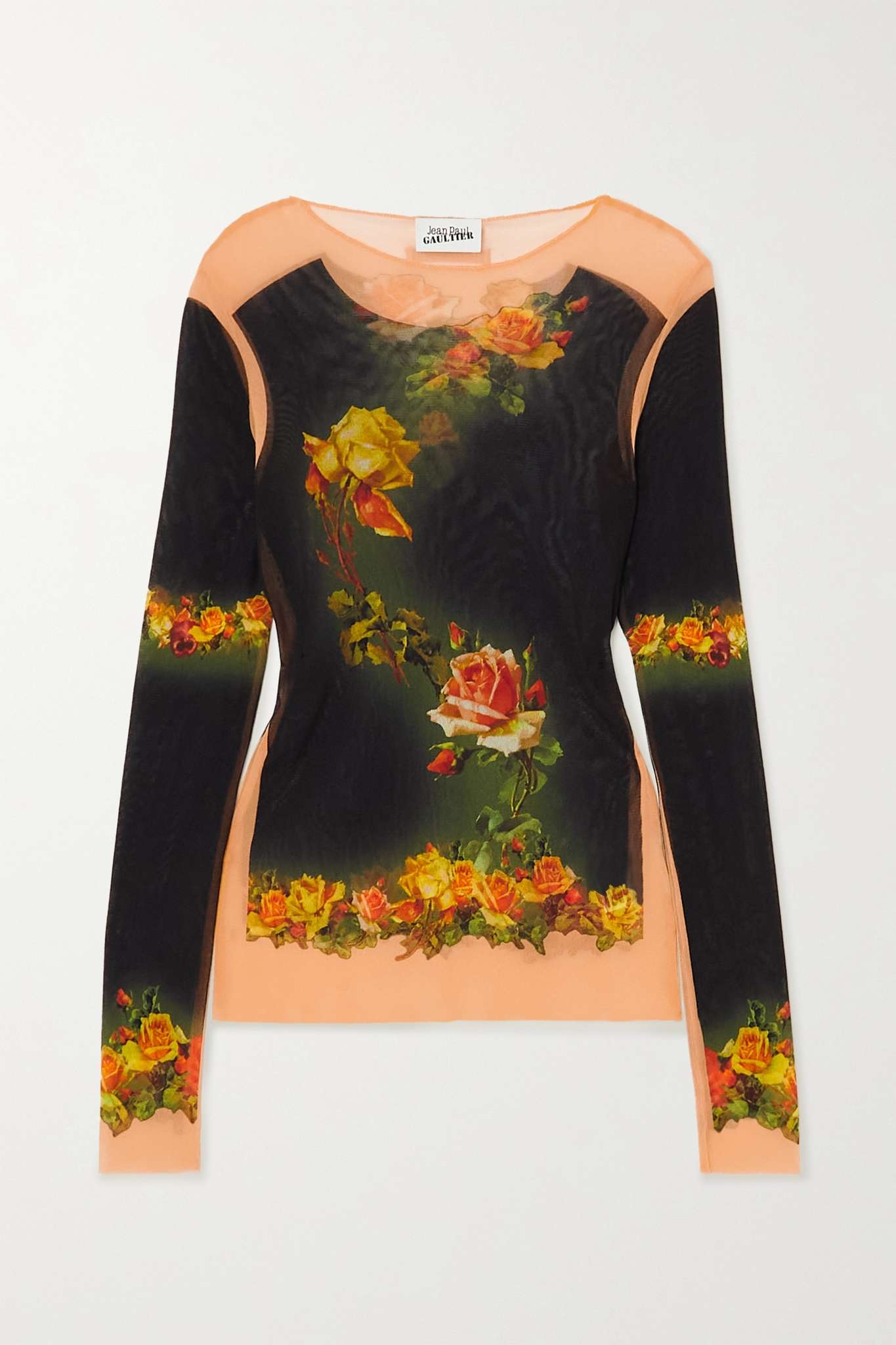 Jean Paul Gaultier Body Flower-Print Long Sleeve Top