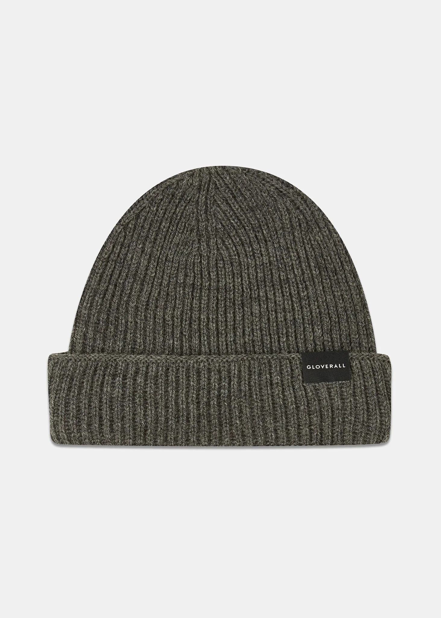 Unisex Ribbed Merino Beanie Hat Grey - 1