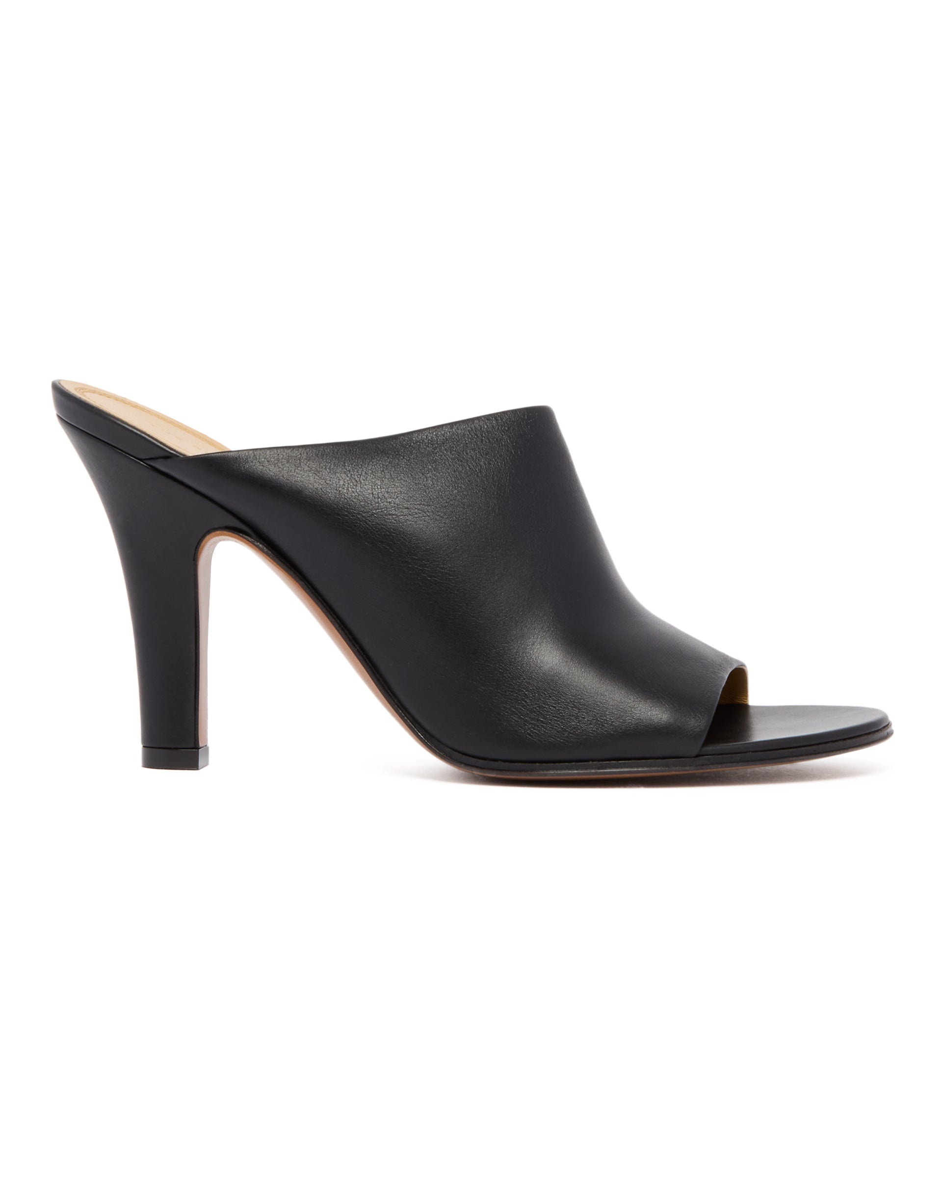 Black Leather Mules - 2