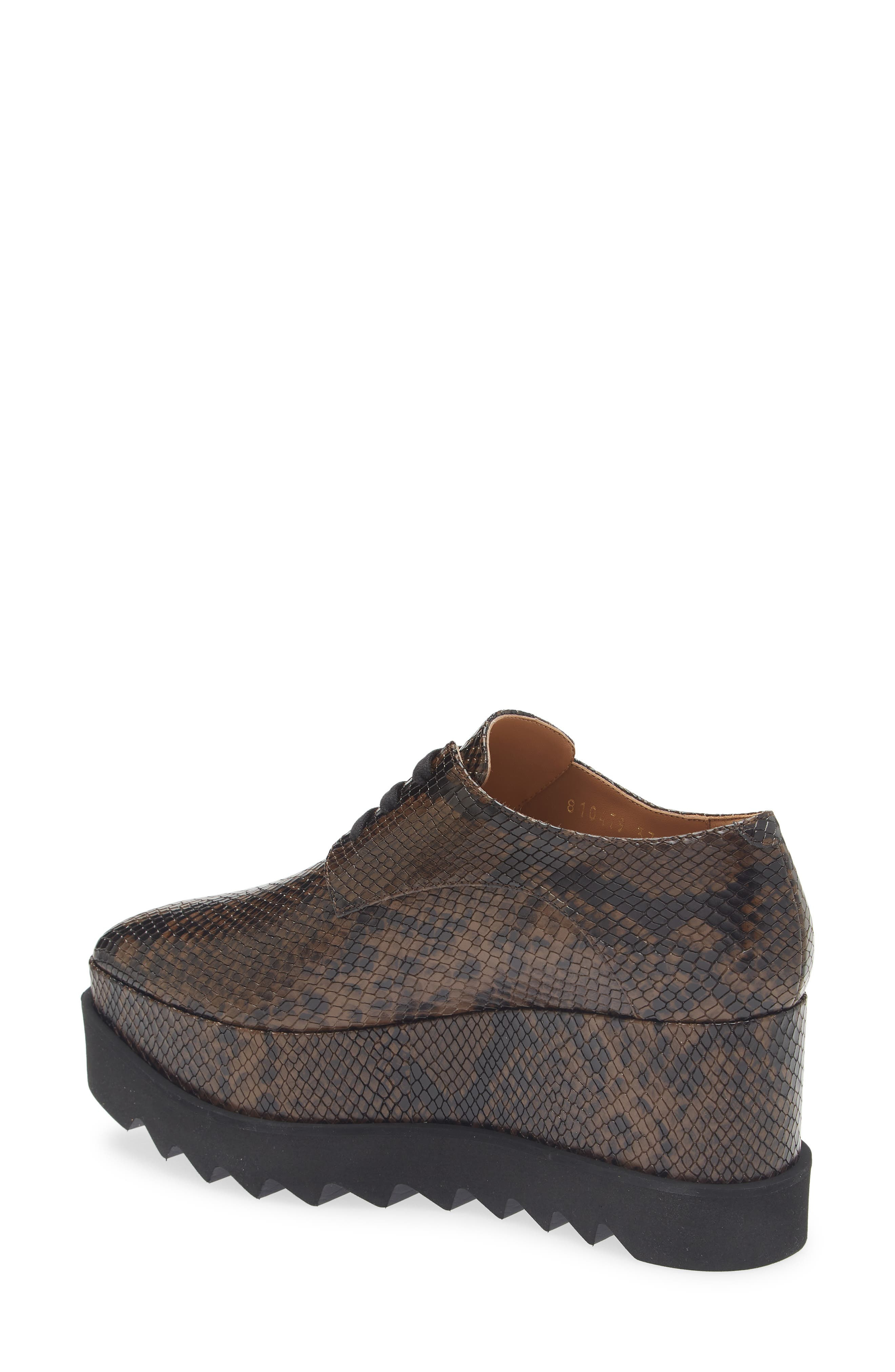 Stella McCartney Sneakelyse Snakeskin Print Platform Sneaker in Coffee at Nordstrom - 2