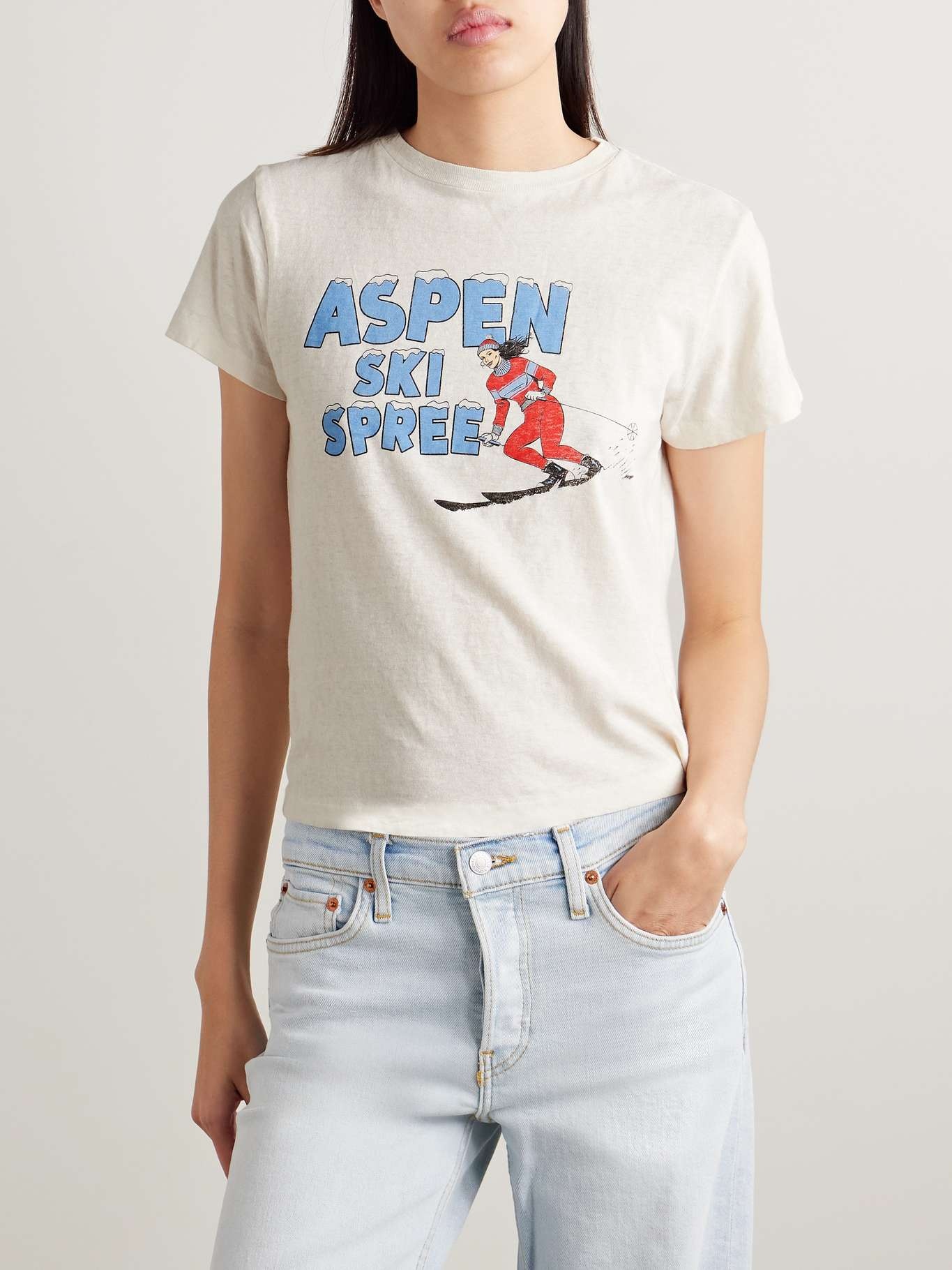 Ski Spree printed cotton-jersey T-shirt White - 3