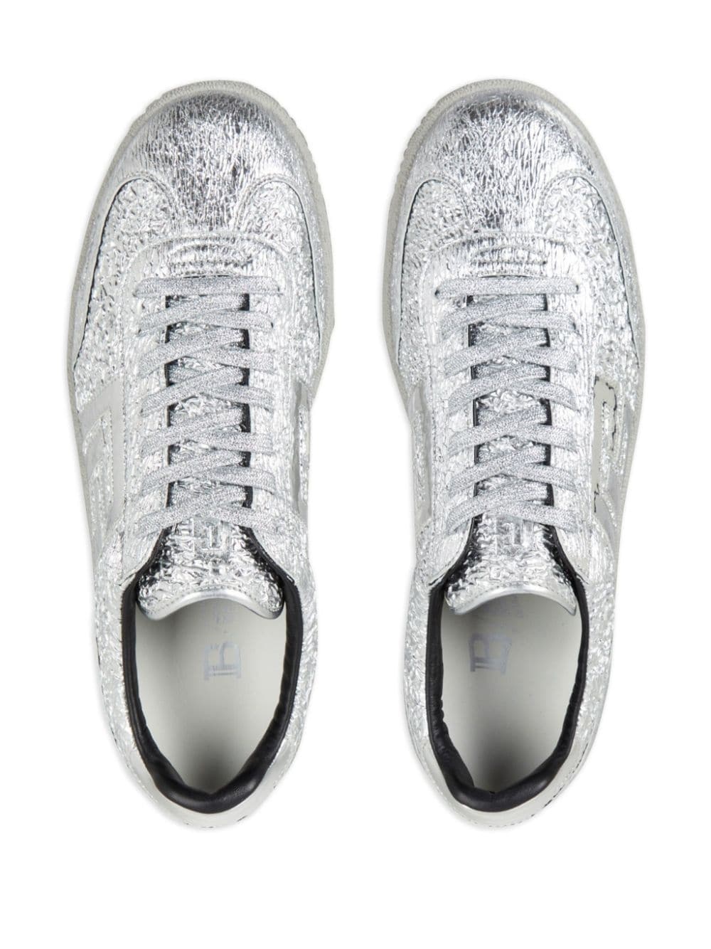 Swan metallic-leather sneakers - 4