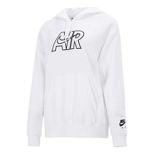 (WMNS) Nike AS NSW Air Fleece Hooded Pullover 'White' DM6060-100 - 1