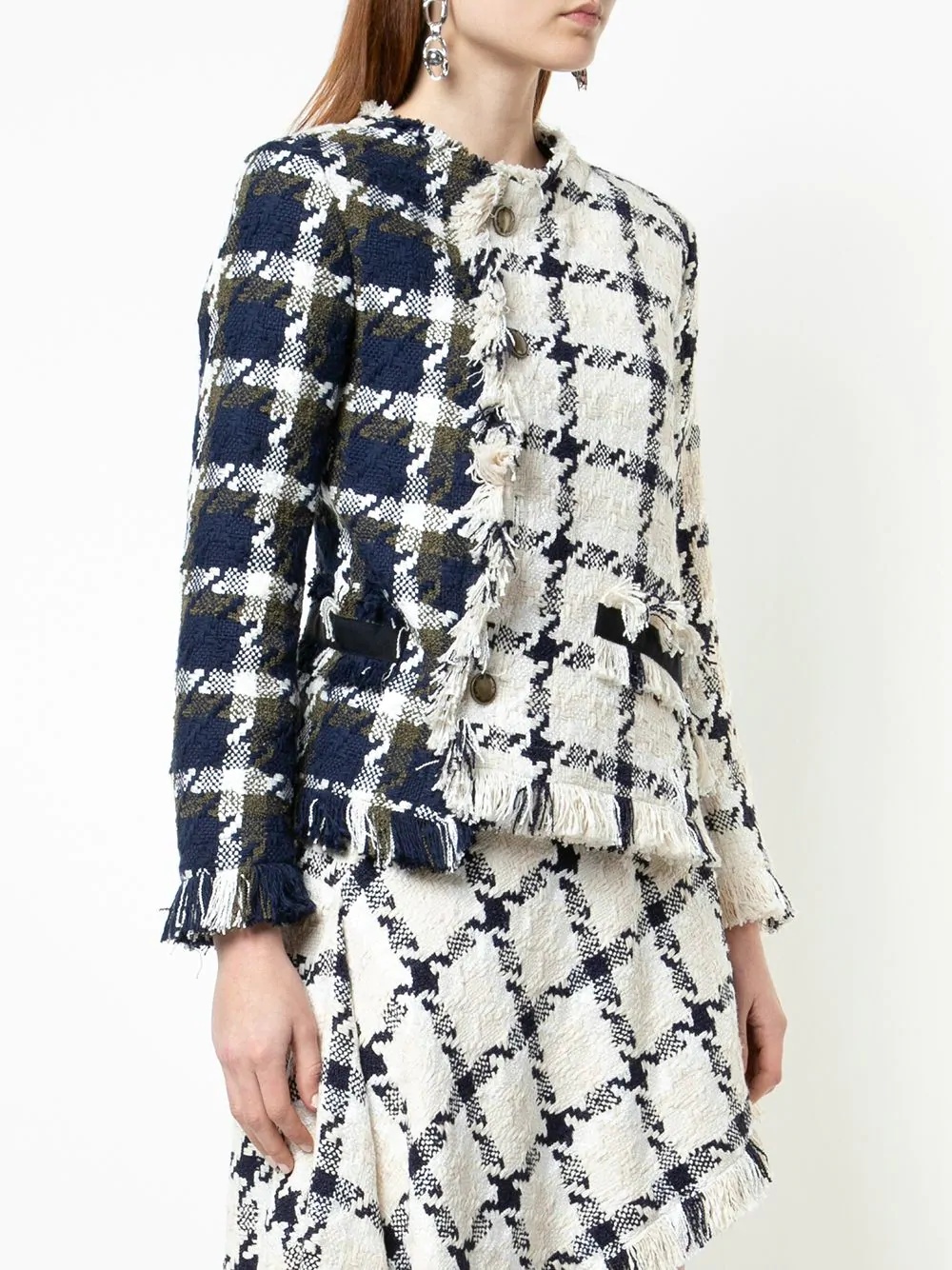 two-tone twisted tweed jacket - 3