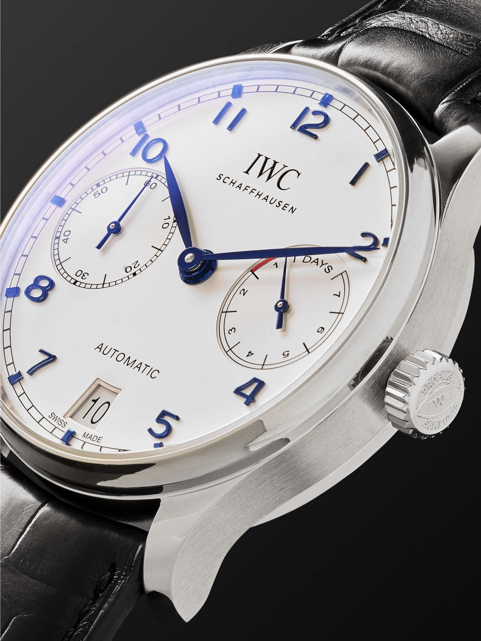 Portugieser Automatic 42.3mm Stainless Steel and Alligator Watch, Ref. No. IW500705 - 4