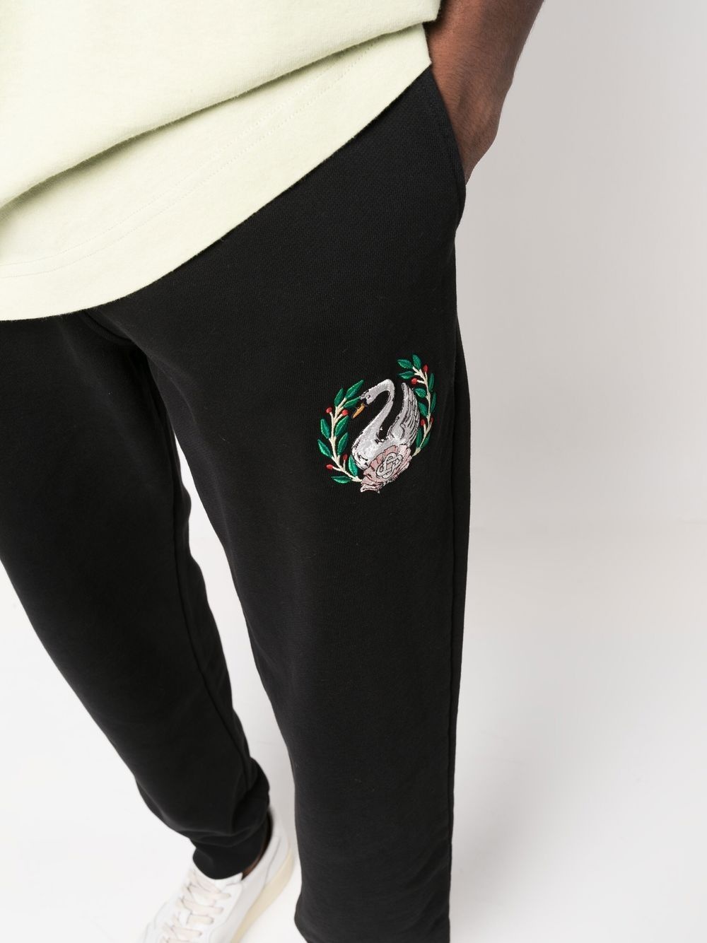 logo-embroidered organic cotton track pants - 5