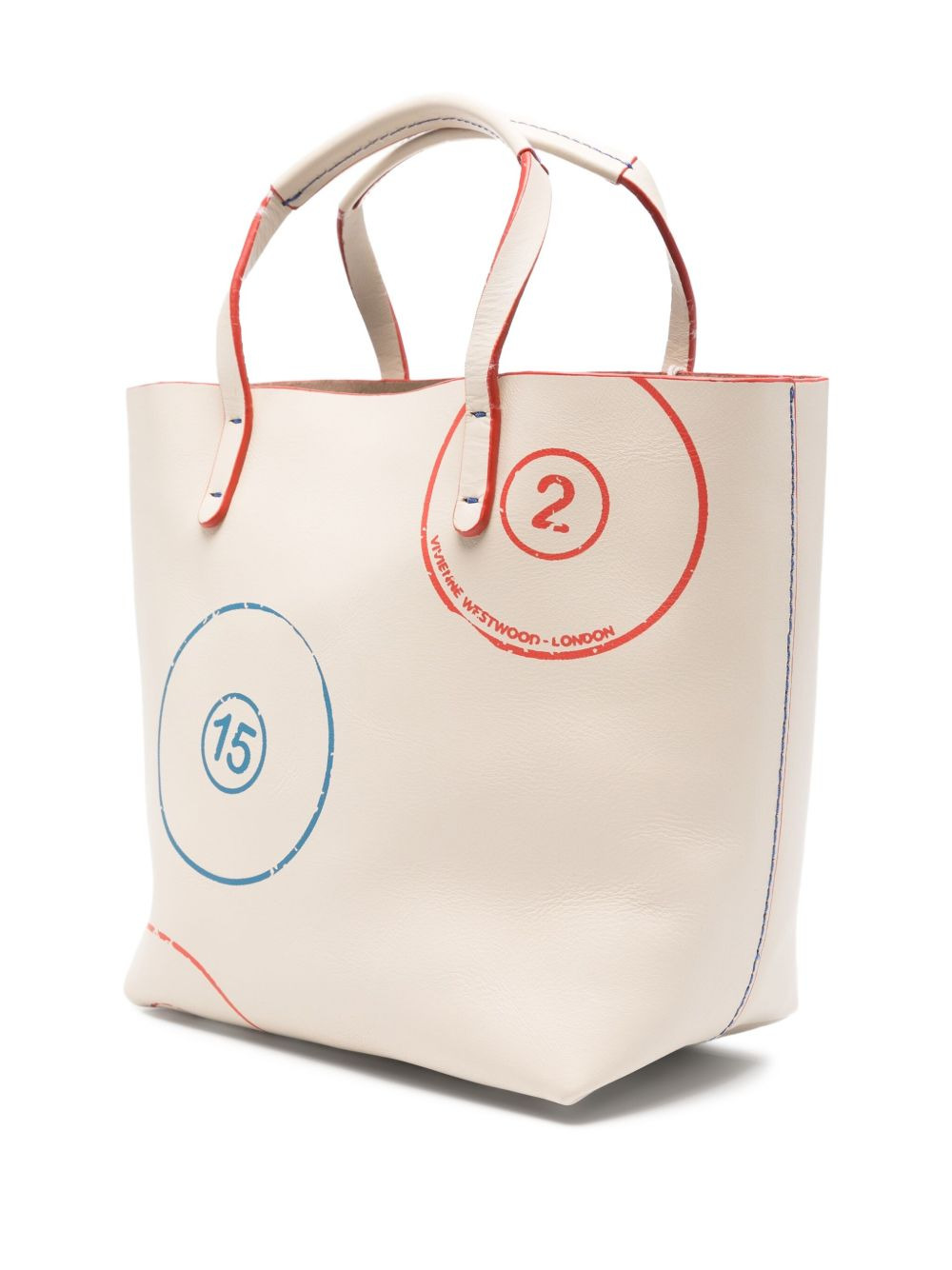 orb-print leather tote bag - 3