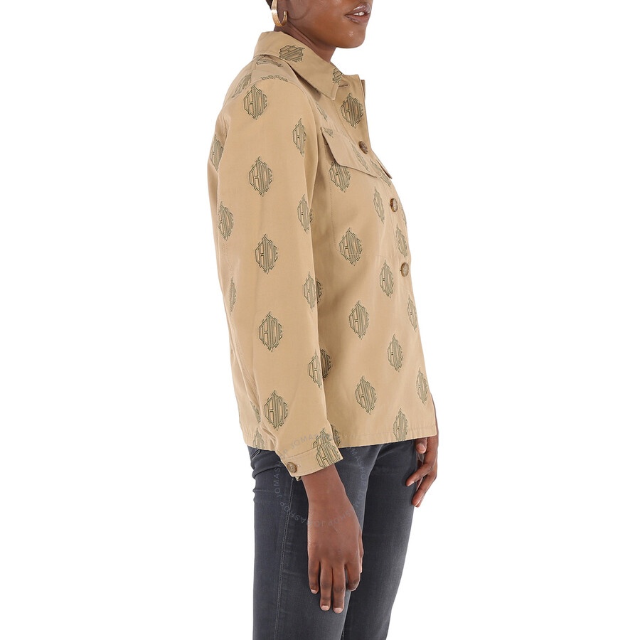 ジャケット CHLOE Woman Jacket Beige CH25SMA13339 20G Chloé Short Cotton Trench Jacket | Saks Fifth Avenue