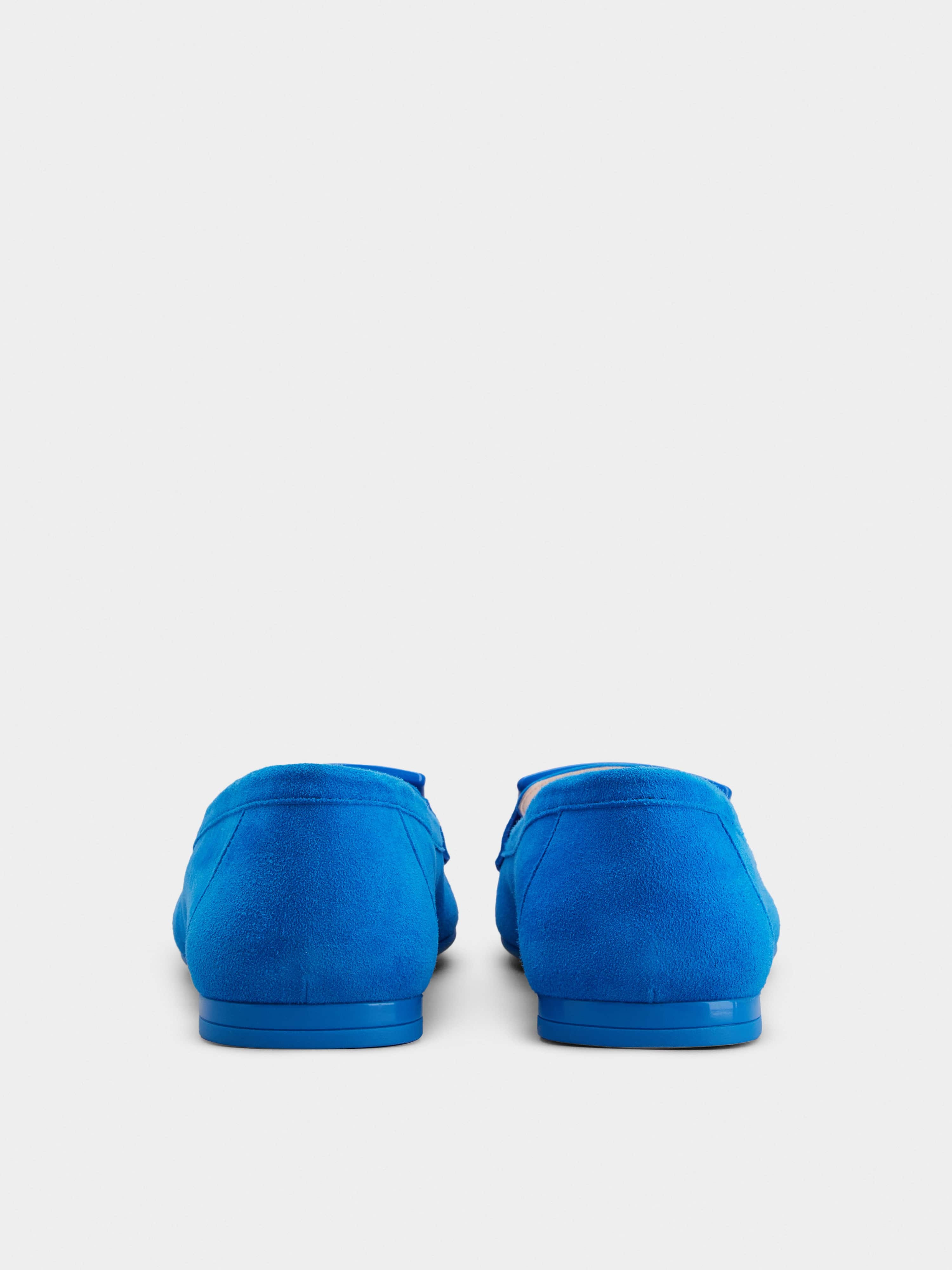 Lacquered Buckle Loafers  in Suede - 5