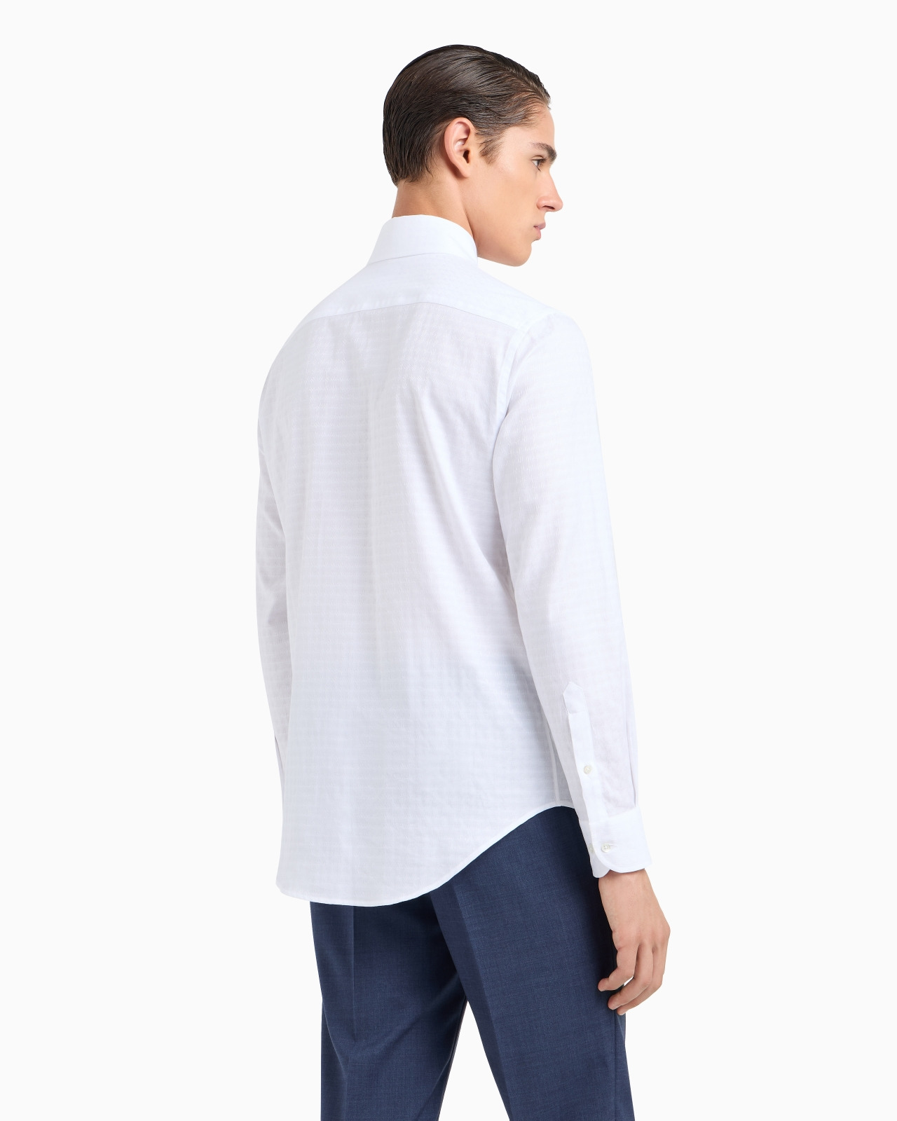 Cotton shirt with a jacquard motif - 3