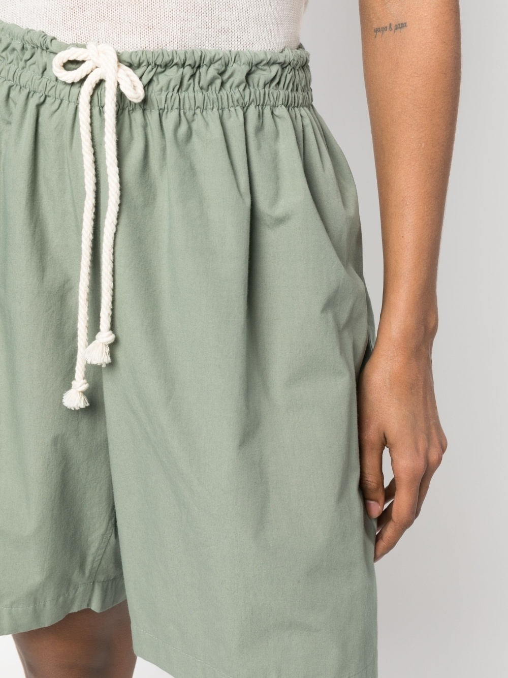 drawstring-waist cotton shorts - 5