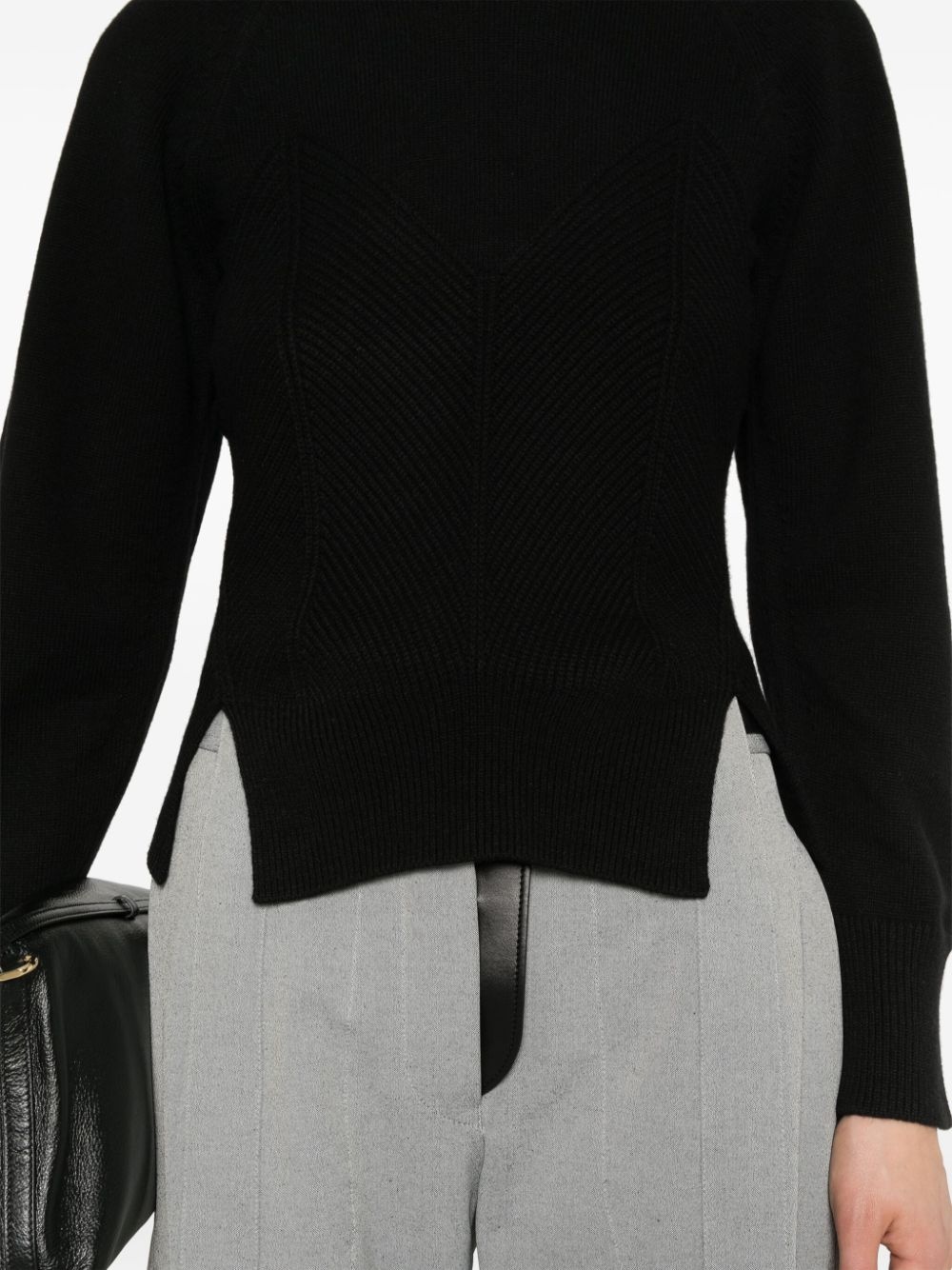 corset-style ribbed jumper - 5