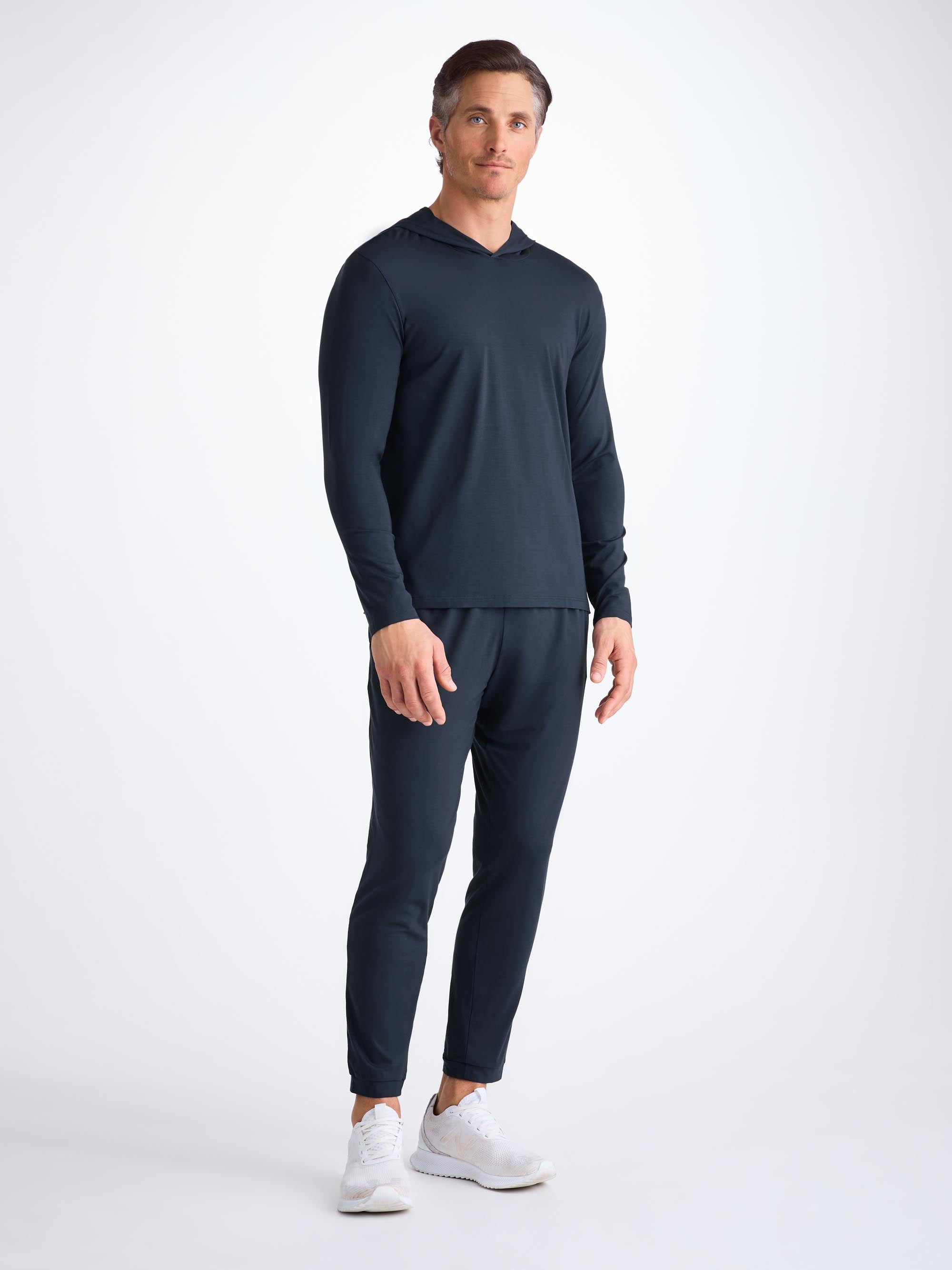 Men's Pullover Hoodie Basel Micro Modal Stretch Navy - 3