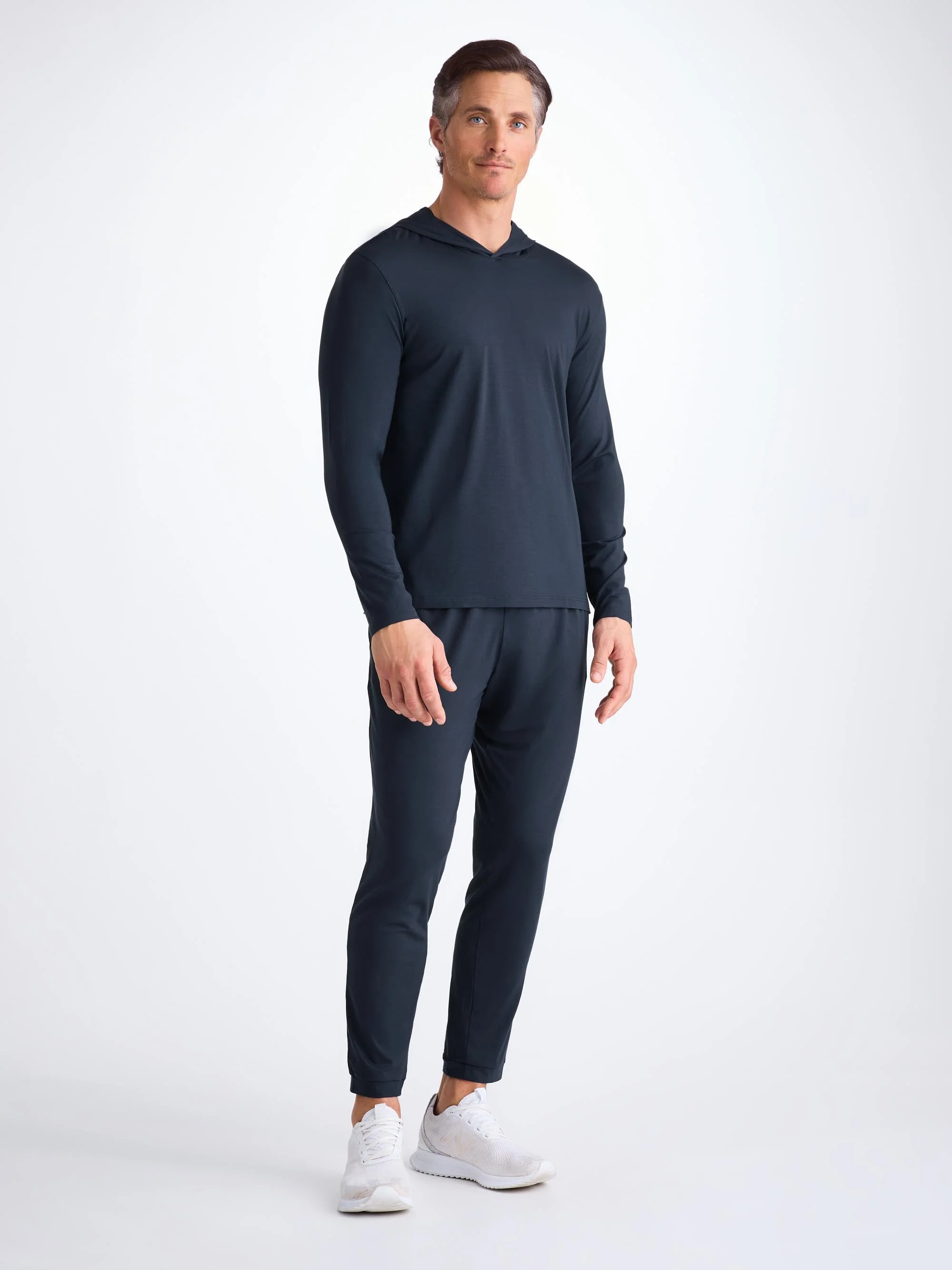 Men's Pullover Hoodie Basel Micro Modal Stretch Navy - 1