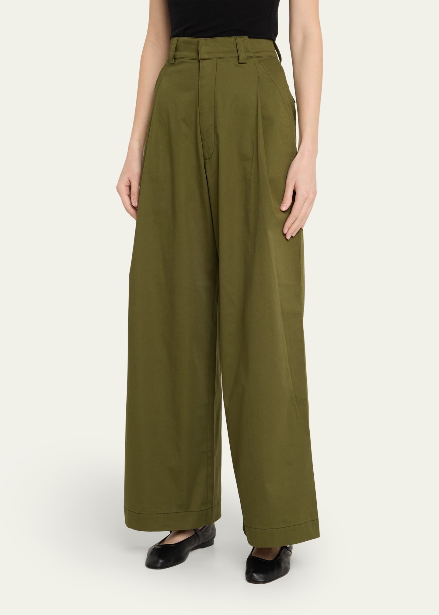 Olympe Pleated Wide Leg Pants - 4