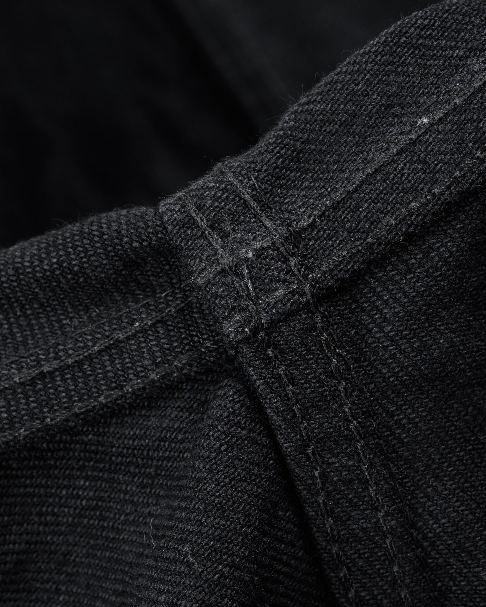 IHSH-295-BB 14oz Selvedge Denim Western Shirt - Black/Black - 16