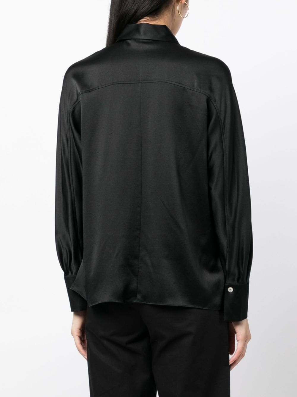 silk long-sleeve blouse - 4