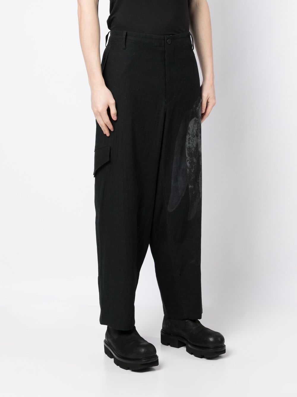 graphic-print drop-crotch trousers - 3