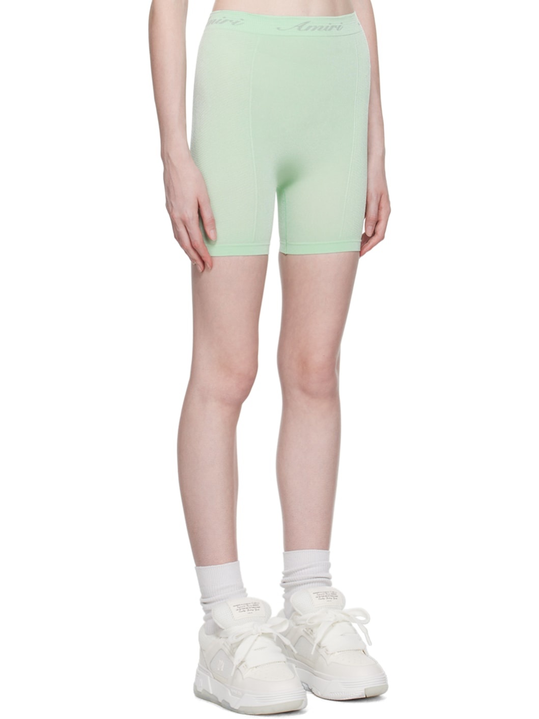 Green Seamless Bike Shorts - 2