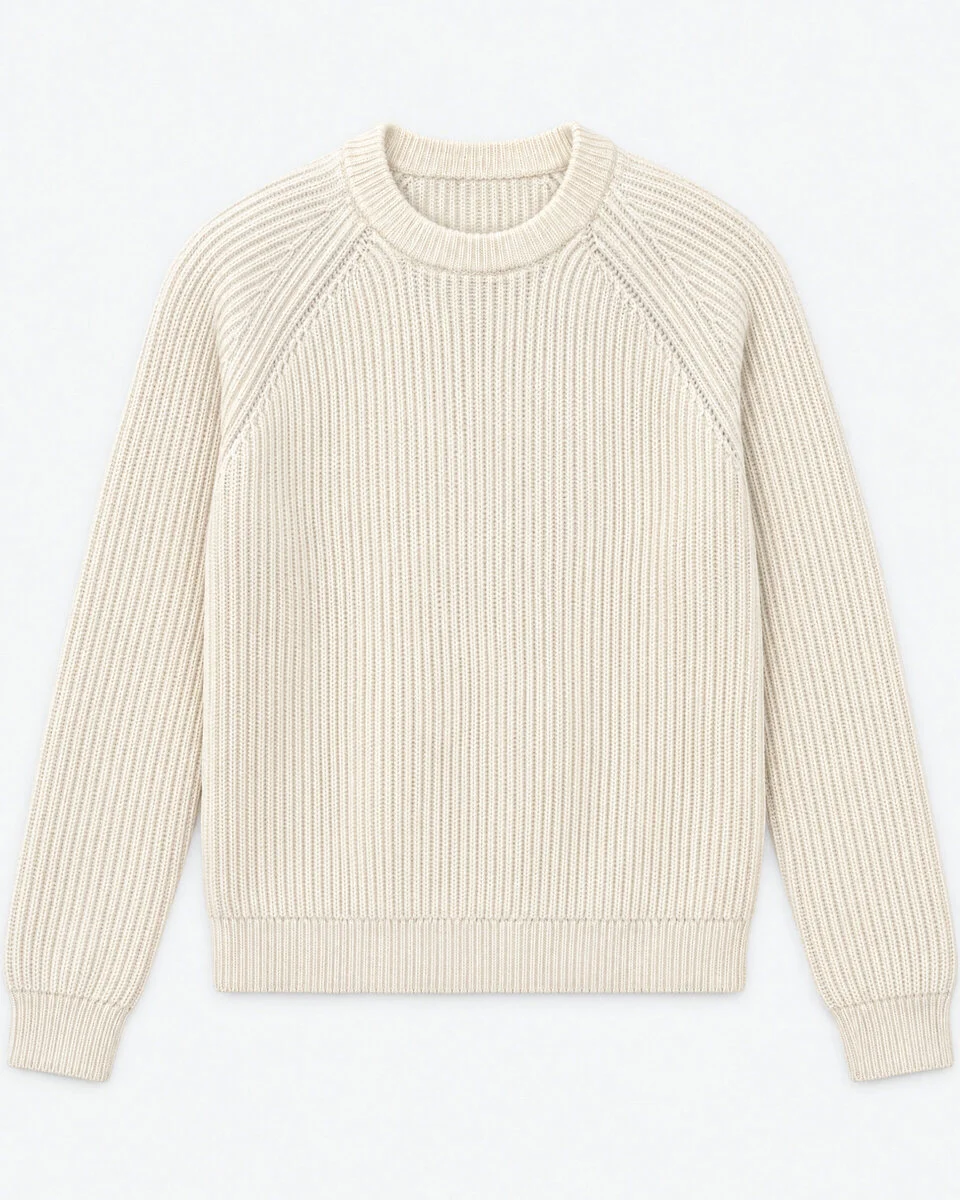 NATURAL-COLORED MERINO WOOL SWEATER - 1